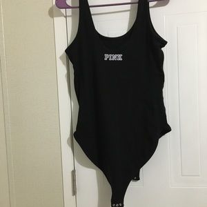 Pink Victoria secret black tank top body suit